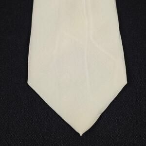 ALBERTO ZERRA Men's White Ivory Solid Silk Tie Formal Necktie
